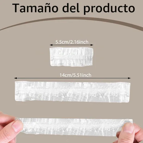 Vista 2 de Abnaok Paquete de 300 fundas desechables para los oídos para la ducha, tapones de plástico impermeables para la ducha, protectores de oídos