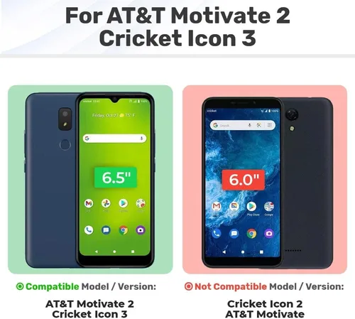 Vista 2 de Rome Tech Funda con clip para cinturón para Cricket Icon 3 de 6.5 pulgadas (2021) - Funda de teléfono celular de doble capa a prueba de golpes