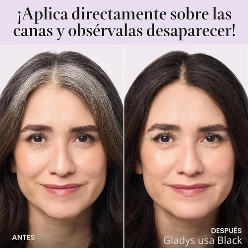 Vista 7 de LAURA GELLER Raíz para retoque de cabello y cejas, cubierta de raíz, gris pardo/marrón claro 02 Gris pardo/marrón claro
