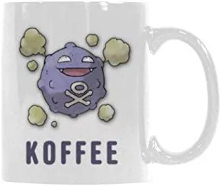 Vista 2 de Top Koffing Koffee - Taza de café o taza de té, tazas de material de cerámica, color blanco, 11 onzas