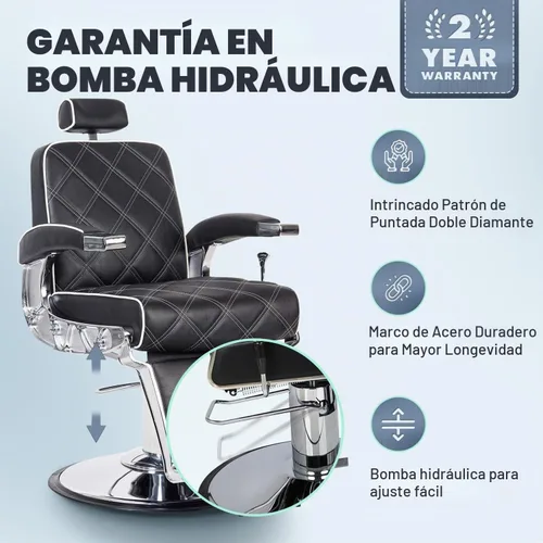 Vista 5 de Buy-Rite - Silla de peluquero profesional Aviator, 450 libras, color negro