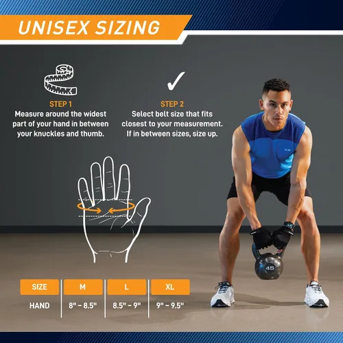Vista 2 de MARCY apex - Guantes de entrenamiento acolchados de cuero con pestañas para hombres y mujeres, guantes de ejercicio para levantamiento de pesas