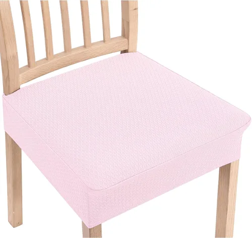 Vista 10 de Smiry Juego de 2 fundas de asiento elásticas de jacquard para sillas de comedor, extraíbles y lavables, sin fundas traseras, color azul aireado