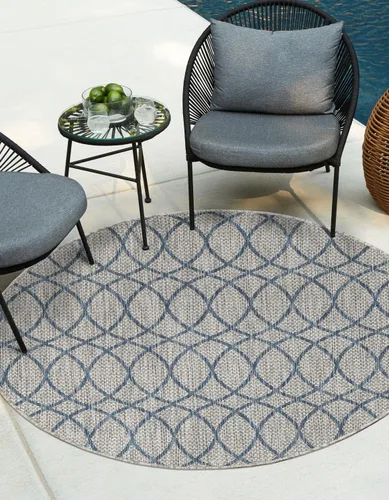 Vista 9 de Unique Loom Outdoor Trellis Collection - Alfombra de área (10 pies, redonda, verde/marfil)