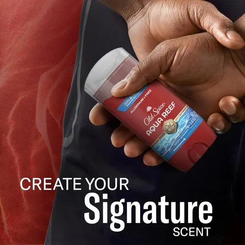 Vista 9 de Old Spice Desodorante sin aluminio para hombres, protección contra olores 24/7, frescura 24/7 y aroma duradero, Aqua Reef con aroma a ciprés, 3.8