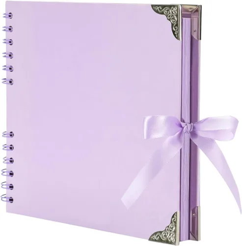 Vista 9 de LOYAL BOOK Álbum de recortes (8 x 8 pulgadas) Álbum de recortes 60 páginas, ideal para tus álbumes de recortes, álbumes de fotos familiares de boda