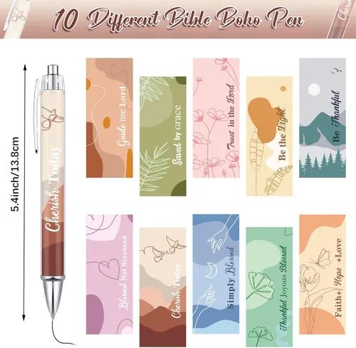 Vista 3 de Tinlade 10 piezas de bolígrafos cristianos para mujeres, bolígrafos de tinta religiosa, regalos de Pascua, citas inspiradoras, versículos bíblicos