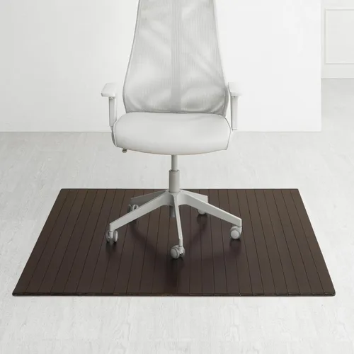 Vista 14 de Anji Mountain - Tapete de bambú enrollable para silla, con reborde., Bambú, Cerezo oscuro