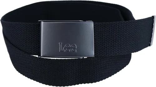 Vista 6 de Lee Set de regalo de cartera triple y cinturón de red para hombre, Negro