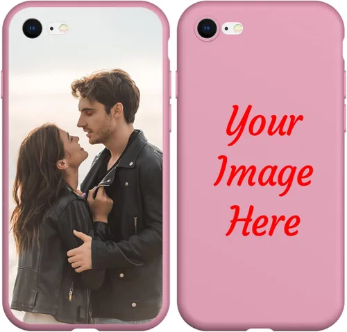 Vista 17 de Funda de teléfono con foto personalizada para iPhone 7 8 SE 2020 2022, imagen/texto personalizado, cubierta negra suave y delgada, regalo único