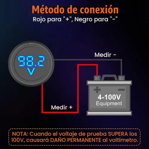 Vista 4 de Linkstyle Medidor de voltaje de 2 piezas CC 12 V 24 V, voltímetro de batería de 4 V-100 V, medidor de voltaje de automóvil, pantalla digital LED