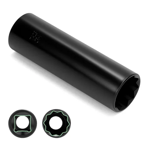 Vista 10 de Llave de Vaso Pequeña de 6 Puntas para Tuercas de Rueda, Herramienta Cuadrada de Impacto de 1/2 Pulgada – Remueve Fácilmente Pernos/Tuercas de Rueda