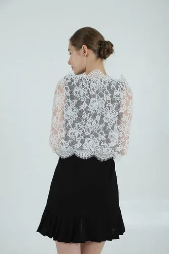 Vista 4 de Cilkus Bufanda de encaje floral vintage con encaje y velo de encaje Mantilla Infinity