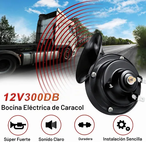 Vista 2 de Bocina de auto de 12 V, 300 dB, bocinas súper fuertes, bocinas dobles impermeables para camiones, bocinas de caracol eléctrico, kit de ajuste