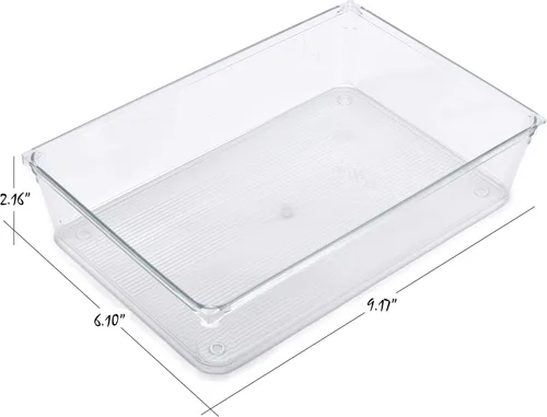 Vista 4 de Masirs Organizador de cajones transparente: organiza y personaliza fácilmente el diseño de los cajones. Ideal para escritorio de oficina