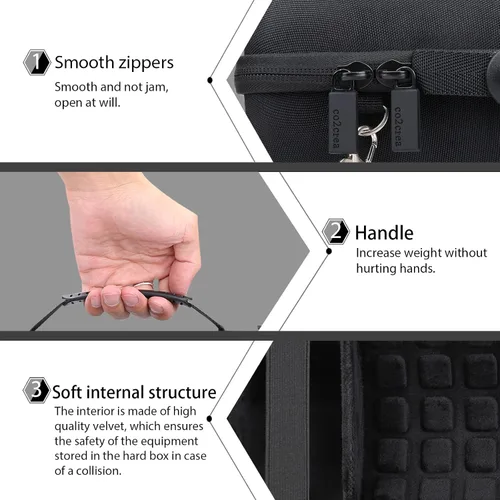 Vista 5 de co2CREA Funda de viaje rígida de repuesto para altavoz Bluetooth impermeable JBL Charge 4 / Charge 5 (funda negra)
