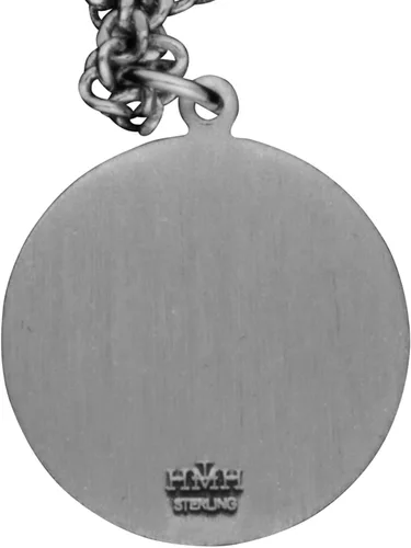 Vista 2 de Vgi 1" plata de ley Saint Michael medalla con cadena de 24