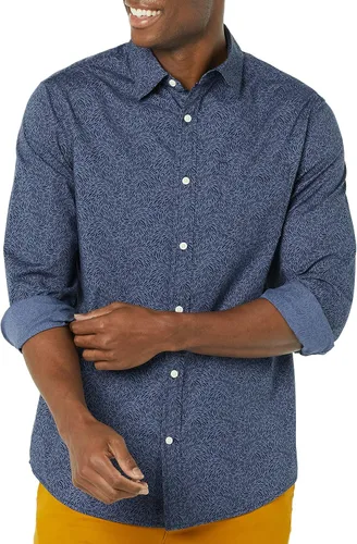 Vista 4 de Tienda Essentials Camisa de popelina elástica de manga larga para hombre
