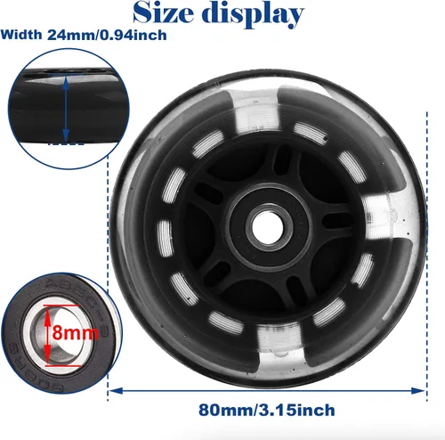 Vista 2 de Juego de tornillos de 3.150 in x 0.945 in, rueda trasera flash M8x65mm para plegable Micro Mini de 3 ruedas para niños, scooter, herramienta de Negro