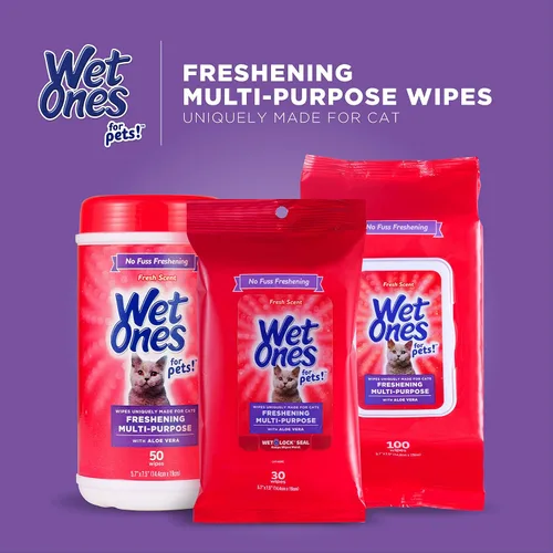 Vista 8 de Wet Ones Toallitas refrescantes para gatos con aloe vera, frescas