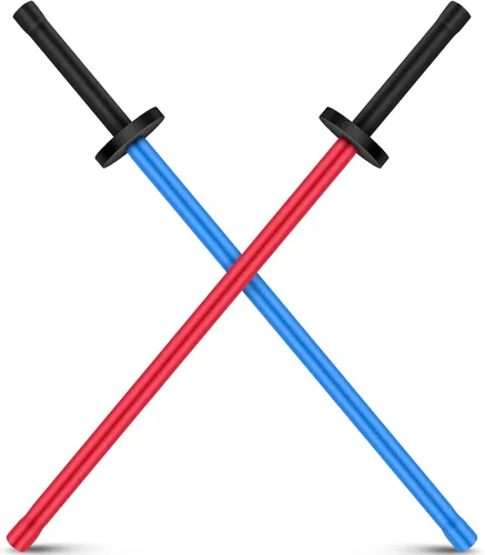 Vista 10 de JellyArch 2 piezas 85 cm de espadas de espuma para práctica, espada acolchada de entrenamiento, palos de kendo, bokken para adultos, artes Negro