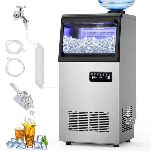 Vista 16 de Máquina de hielo Nugget para encimera 40 libras/día, contenedor de hielo de 10 libras, máquina de hielo de pellets suaves masticables de acero
