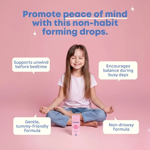 Vista 2 de JoySpring Calmify Líquido de Magnesio para Niños Suplemento Orgánico de Manzanilla y L-Teanina Sin Azúcar y Sin Gluten Apoyo para la Calma