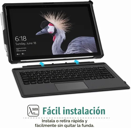 Vista 6 de MoKo Funda para Microsoft Surface Pro 7/ Pro 7+/ Pro 6/5/ 4/ LTE, color Negro