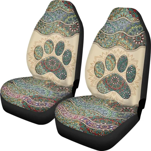 Vista 12 de Mumeson Fundas protectoras de asiento delantero de automóvil con estampado de calavera y girasol, fundas elásticas para asiento de automóvil, 2