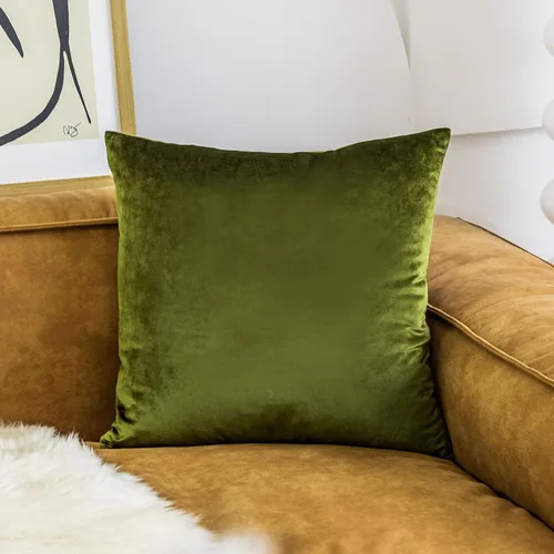 Vista 20 de Home Brilliant Fundas de almohada de primavera de 18x18 pulgadas, fundas de almohada de terciopelo, fundas de almohada cuadradas decorativas sólidas