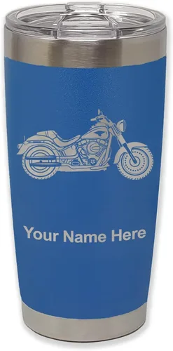Vista 28 de LaserGram Vaso personalizado de 20 onzas, motocicleta (negro) Regalo grabado para motociclistas, acero inoxidable aislado al vacío, grabado
