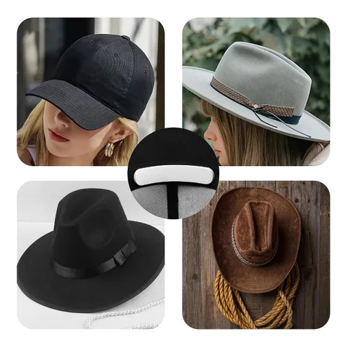 Vista 7 de 40 cintas de espuma reductoras de tamaño de sombrero, insertos autoadhesivos de tamaño para gorras y sombreros, tiras de ajuste universales de banda