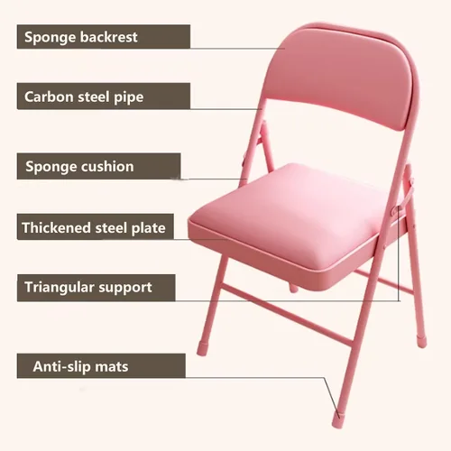 Vista 4 de Folding Chairs with Padded Seats - Portable Stackable Commercial Seating for Indoor and Outdoor Events, Weddings, Offices, Kitchens, and Dining