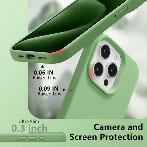 Vista 43 de Funda magnética de silicona para iPhone 13 Pro, color blanco antiguo [Compatible con Magsafe] [Forro de microfibra suave antiarañazos], funda