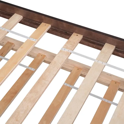 Vista 8 de Marco de cama de madera con cabecera y estribo, cama nido, no necesita somier (expreso) para adolescentes, niños, niñas, adultos