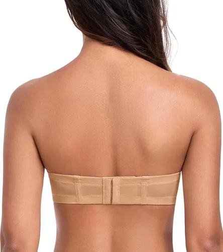 Vista 5 de HACI Sujetador sin tirantes para mujer Cobertura de figura completa Contour Underwire Plus Size Red Carpet