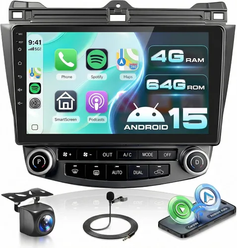 Vista 12 de Para Honda Accord 7th 2003 2004 2005 2006 2007 Android Car Stereo con Carplay inalámbrico/Android Auto 10.1 "Pantalla táctil Autoradio Soporte WiFi