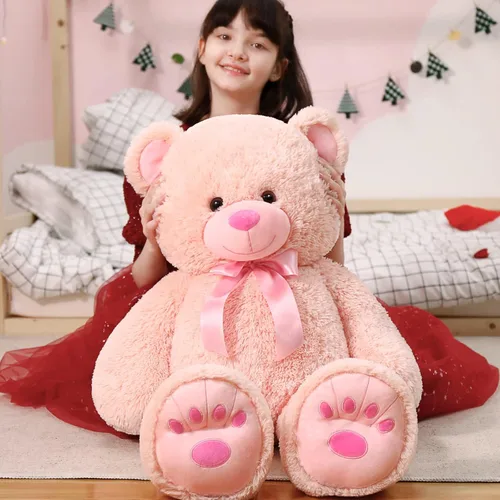 Vista 15 de MorisMos Oso de Peluche Azul Gigante, Peluche Grande de 36 pulgadas para Baby Shower, Oso de Tamaño Real para Niños, Niñas, Novia en Cumpleaños, San