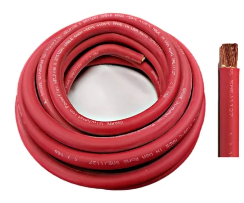 Vista 6 de WNI - Cable de cobre para soldar baterías calibre 1/0, 10 pies, color negro, 10 pies color rojo, AWG, ultra flexible, fabricado en los Estados