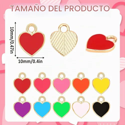 Vista 2 de MARFOREVER - 120 dijes de corazón para hacer joyas, amores de San Valentín
