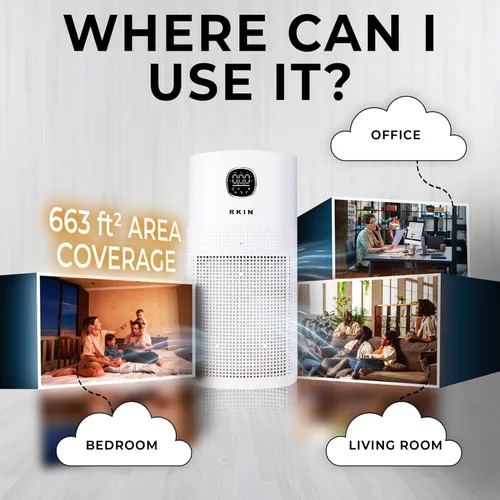 Vista 5 de Paquete de purificador de aire inteligente con filtros de más de 3 años – WiFi y control de aplicaciones, monitor PM2.5, limpiador de aire