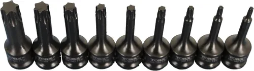Vista 3 de TEMO 9 pc 3 pulgadas de largo Torx Star 6 puntos Negro Impact Bit Socket Auto Repair Tool Set 1/2 pulgadas Square Drive