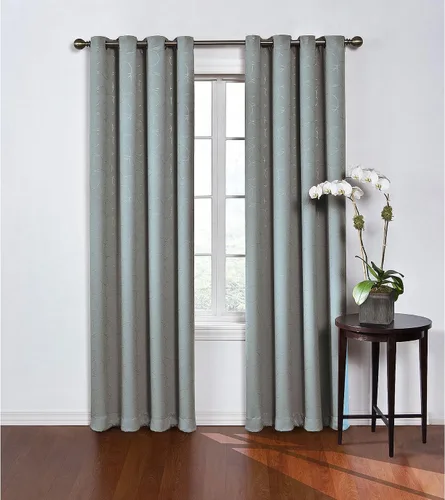 Vista 10 de Eclipse - Cortinas aislantes para oscurecimiento de ventanas con ojales para dormitorio o sala de estar redonda Azul marino
