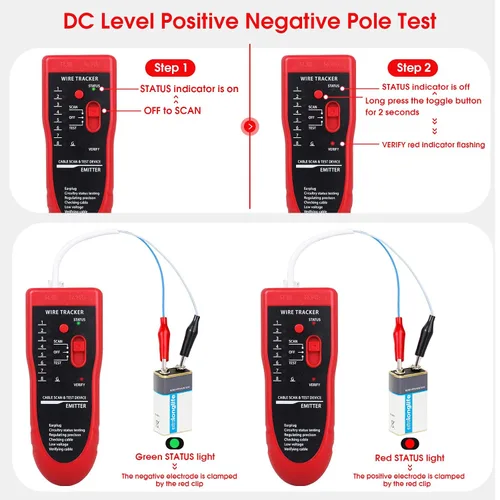 Vista 7 de Probador de cables de red, probador de cables multifunción RJ45 RJ11 para colación de cables, colación de mantenimiento de red, prueba de línea