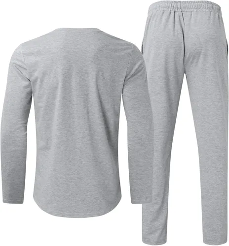 Vista 5 de Muscularfit Men's Tracksuit Athletic Casual 2 Piece Outfits Long Sleeve Pullover Shirts and Pant Set Gym Jogger Sweatsuit Set