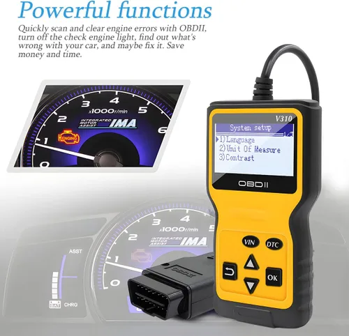 Vista 3 de AUCELI Escáner OBD2 Lector de Códigos para Check Engine del Automóvil, Herramienta de Diagnóstico CAN, Lee y Borra Códigos de Falla, Sonda