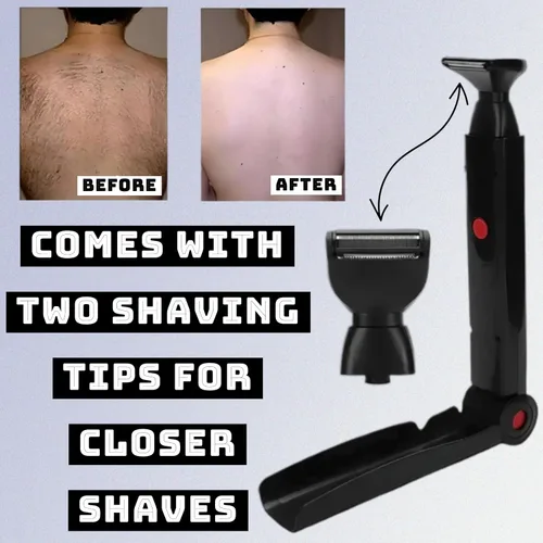 Vista 2 de Ultimate - Afeitadora eléctrica de espalda para hombres, peluquera corporal recargable de mango largo, peluquera de espalda y cuerpo de primera