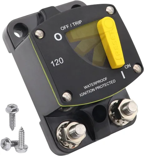 Vista 49 de E69 Interruptor de circuito de 10 A T3 con restablecimiento manual Mini de montaje en superficie IP66 Interruptor conmutable de 10 A