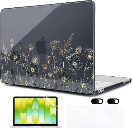 Vista 11 de MEEgoodo Funda estampada para MacBook Neo de 13 pulgadas versión 2026 (compatible con el modelo A3404), funda rígida para laptop con funda