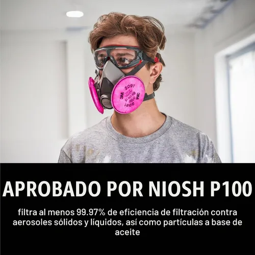 Vista 4 de 3M Filtro respirador 2091 6000 Series NIOSH aprobado 2091 P100, 2/Pack